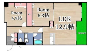 2LDKの間取り画像