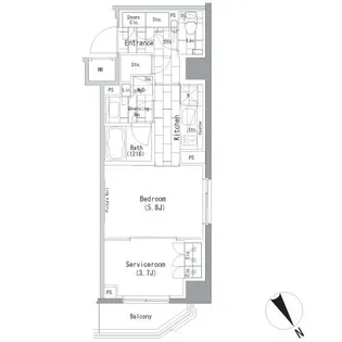 ザ・パークハビオ横浜山手【6階】の間取り