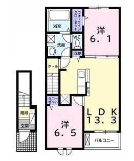 ローズグラスI【2階】の間取り