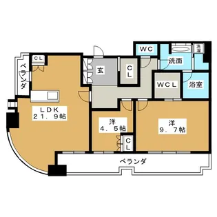 千種タワーヒルズ【22階】の間取り