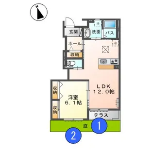 バルブ ブランシュ I(Barbe blanche I)【1階】の間取り