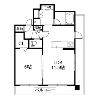 デュオヒルズ釧路【5階】の間取り