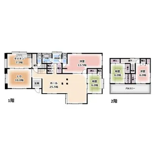 福島県いわき市小名浜大原字六反田【一戸建】の間取り