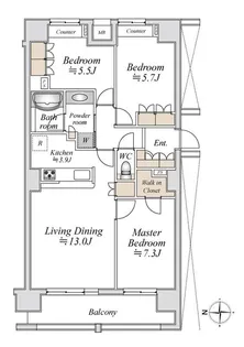 アールスタイルズ武蔵小杉WEST【8階】の間取り