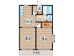 レインボ-西谷C【1階】の間取り
