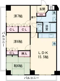 ロイヤルハウス都立大【2階】の間取り