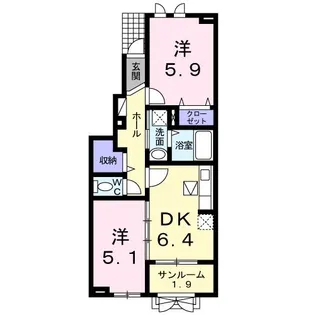 レーヴピスト IV【1階】の間取り