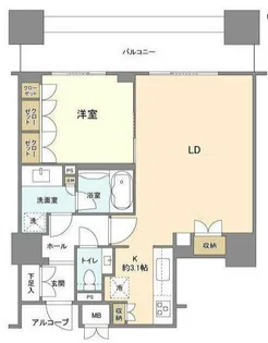 オリゾンマーレ【3階】の間取り