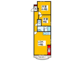 パークレジデンス北野田【1階】の間取り