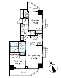 オープンレジデンシア本郷三丁目【1階】の間取り