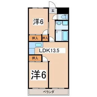グレイスリー下小河原【2階】の間取り