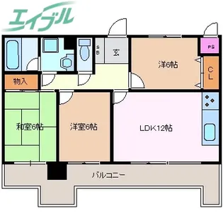 ダイアパレス四日市【7階】の間取り