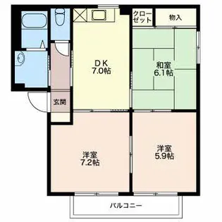 バリュージュ田中 B【2階】の間取り