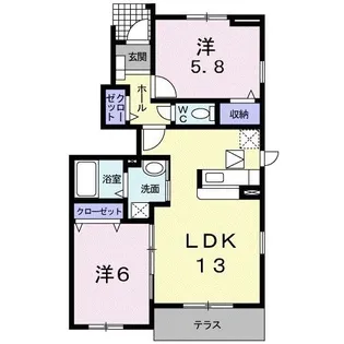 ジョリ・レーヌ【1階】の間取り