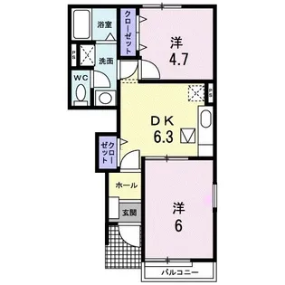 ブライドガーデンI B【1階】の間取り