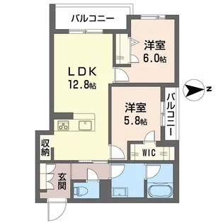 スプレンドーレ新金岡【2階】の間取り