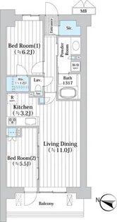 アビティグランデ砧 (B棟)【2階】の間取り