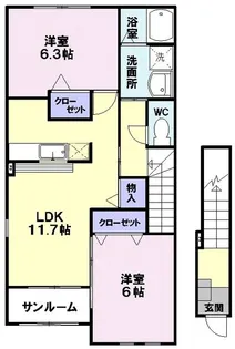 セレーノ尾花沢I【2階】の間取り