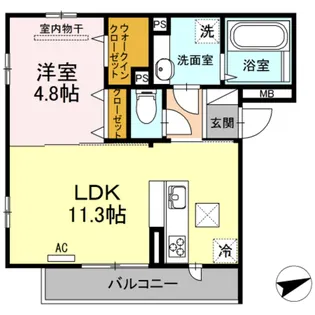 コンフォート白島中町【1階】の間取り