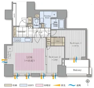 ザ・レジデンス三田【18階】の間取り
