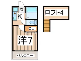 北建ハイツ【2階】の間取り