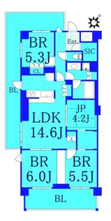 ブローテ大倉山【4階】の間取り