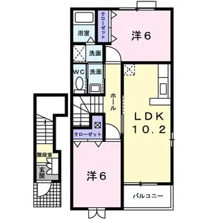 ウイング ソレイユII【2階】の間取り