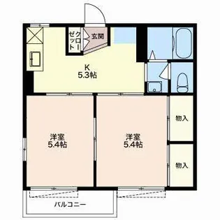 ディアス剣持【2階】の間取り