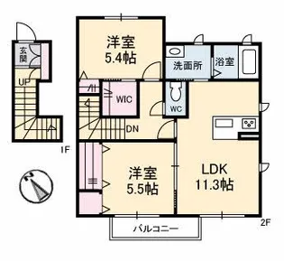 ボナールS III棟【2階】の間取り