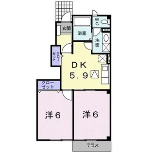 フル・ド・リ【1階】の間取り