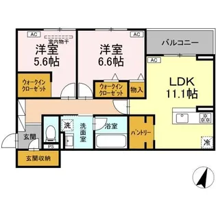D-Crinum 加屋町【2階】の間取り