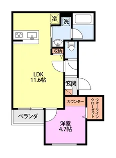 グラディア米山【3階】の間取り