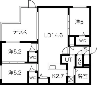 エクセラン琴似【2階】の間取り