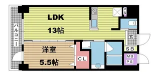 ワコーレ神戸三宮マスターズレジデンス【2階】の間取り