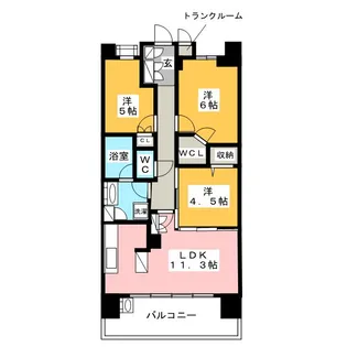 ラヴィドール川口【3階】の間取り
