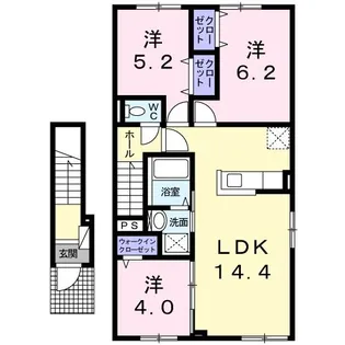 グレイス上野幌C【2階】の間取り