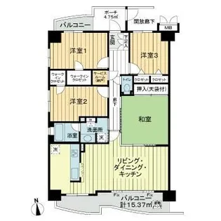 ベルシャトウ東浦和【2階】の間取り