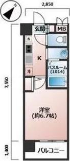 エステムコート難波WEST-SIDEVIグラッド【2階】の間取り