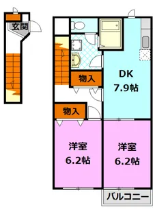 カーサエテルノA【2階】の間取り