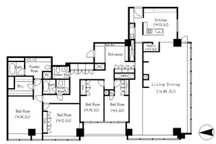 紀尾井町ガーデンタワー【25階】の間取り