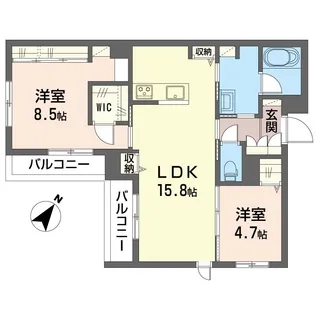 ヴィラアルボ II【2階】の間取り