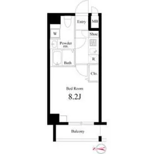 グランスカイ町屋【8階】の間取り
