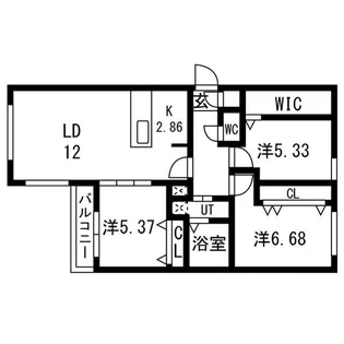 グレイス北16条【4階】の間取り