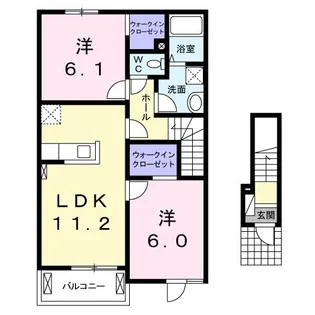 プリムローズ B【2階】の間取り