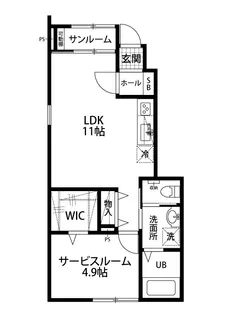 シアヴィータ寺地B棟【1階】の間取り
