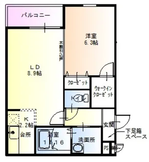 ピアチェーレII番館【1階】の間取り