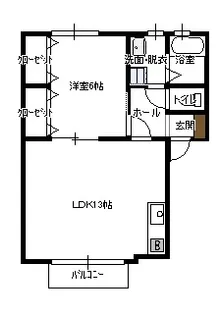 リデン東橋良【2階】の間取り
