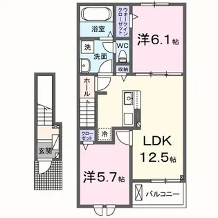 シャンドフルール【2階】の間取り