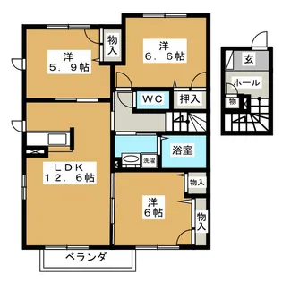 スタースクエア B【2階】の間取り
