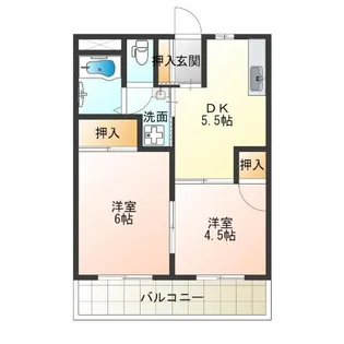 グリーンコーポ北加賀屋【2階】の間取り